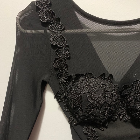 NWOT Black Mesh Windsor Dress - Picture 2 of 3